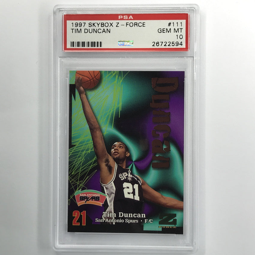 1997-98 Skybox Z-force Tim Duncan Rookie No 111 PSA 10 594