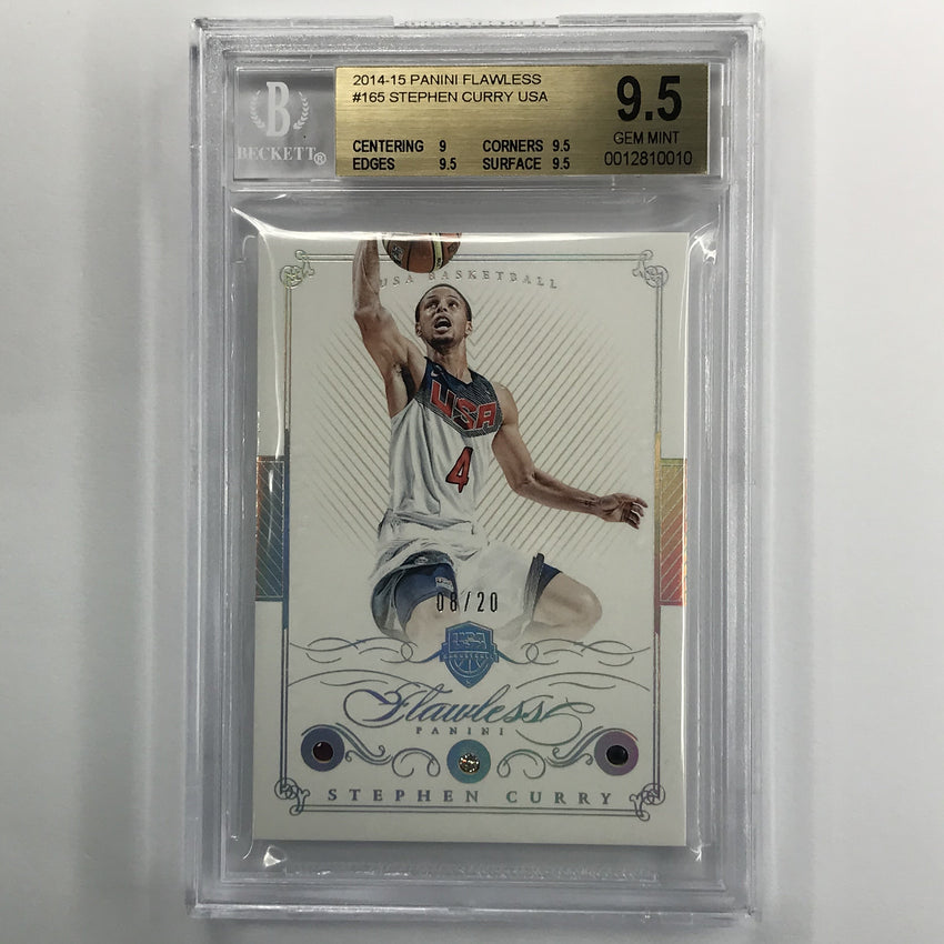 2014-15 Flawless Stephen Curry Team Usa Triple Gems 8/20 BGS 9.5