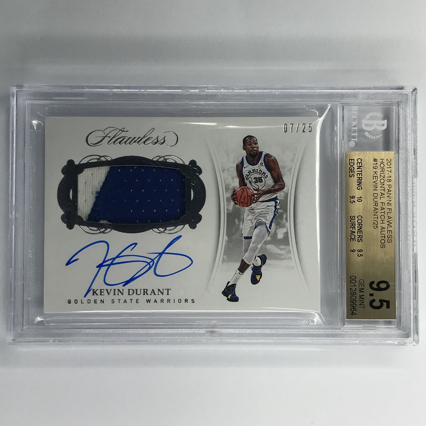 2017-18 Flawless Kevin Durant Horizontal Patch Auto 7/25 BGS 9.5/10