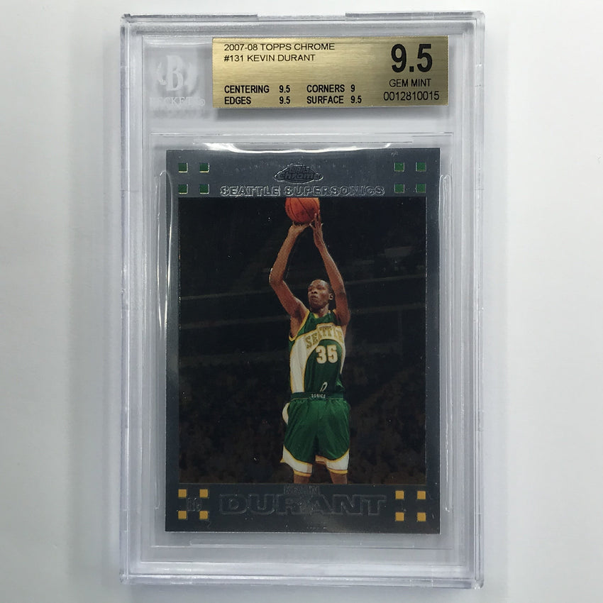 2007-08 Topps Chrome Kevin Durant Rookie No 131 BGS 9.5 015