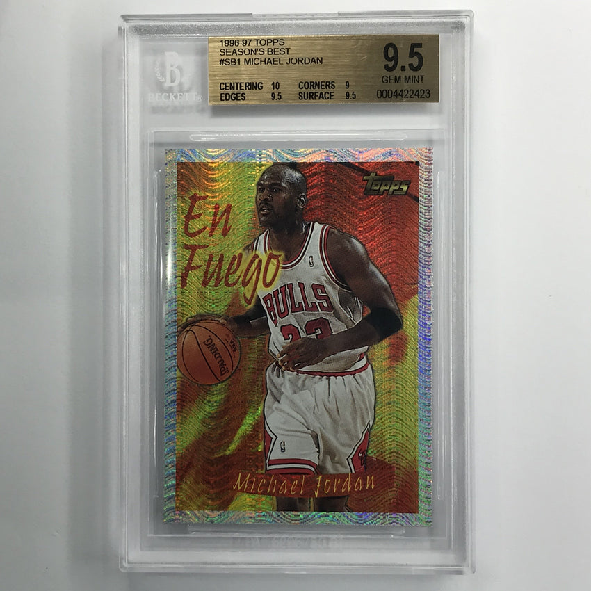 1996-97 Topps Michael Jordan EN FUEGO Seasons Best #1 BGS 9.5 423