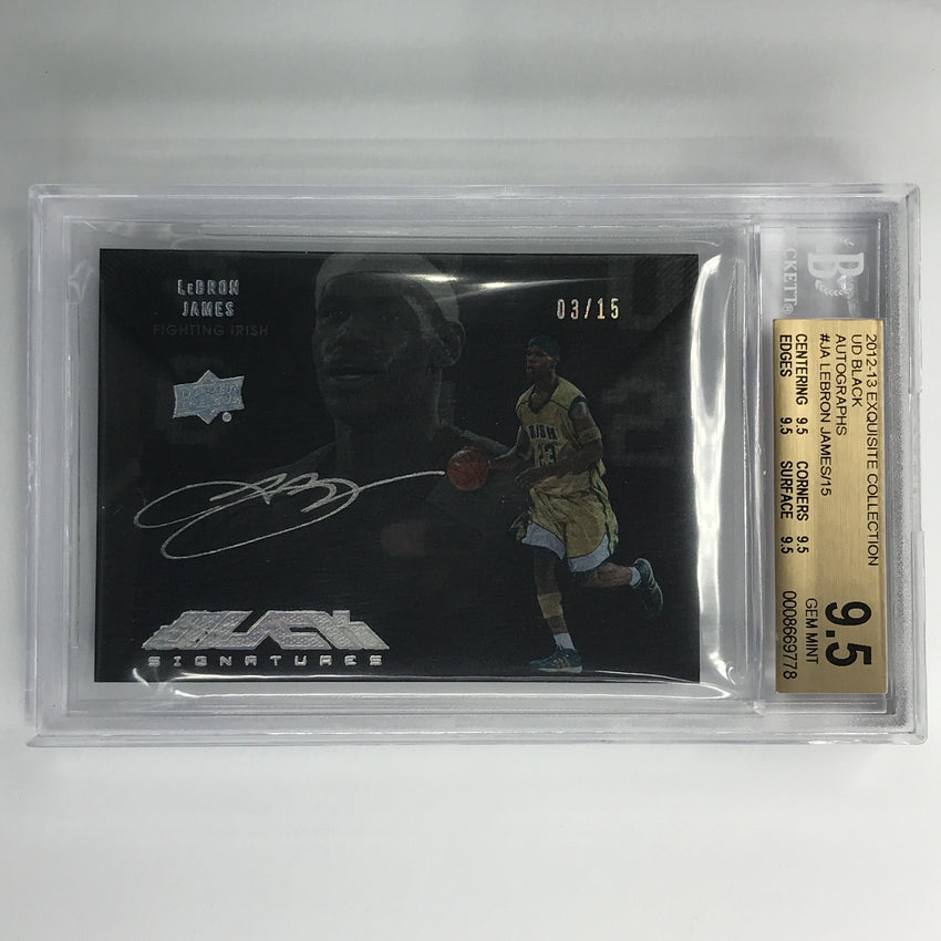 2012-13 Exquisite Collection Lebron James Ud Black Auto 3/15 BGS 9.5/10