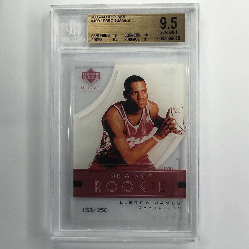 2003-04 Ud Glass Lebron James Rookie 153/250 BGS 9.5