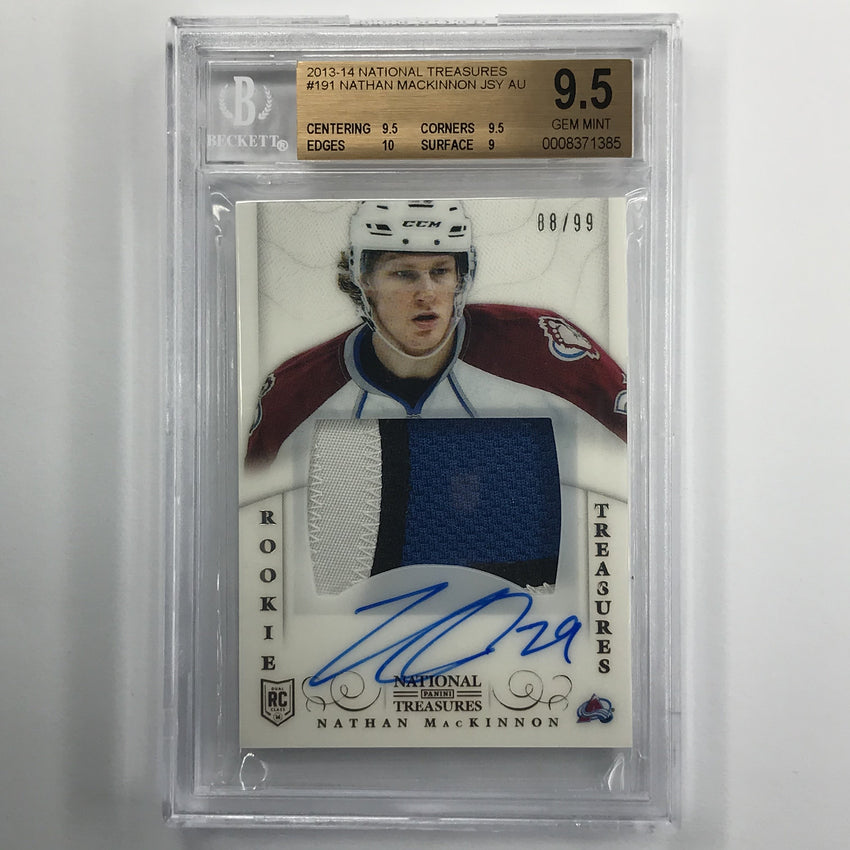 2013-14 National Treasures Nathan Mackinnon Rookie Patch Auto 88/99 BGS 9.5/10