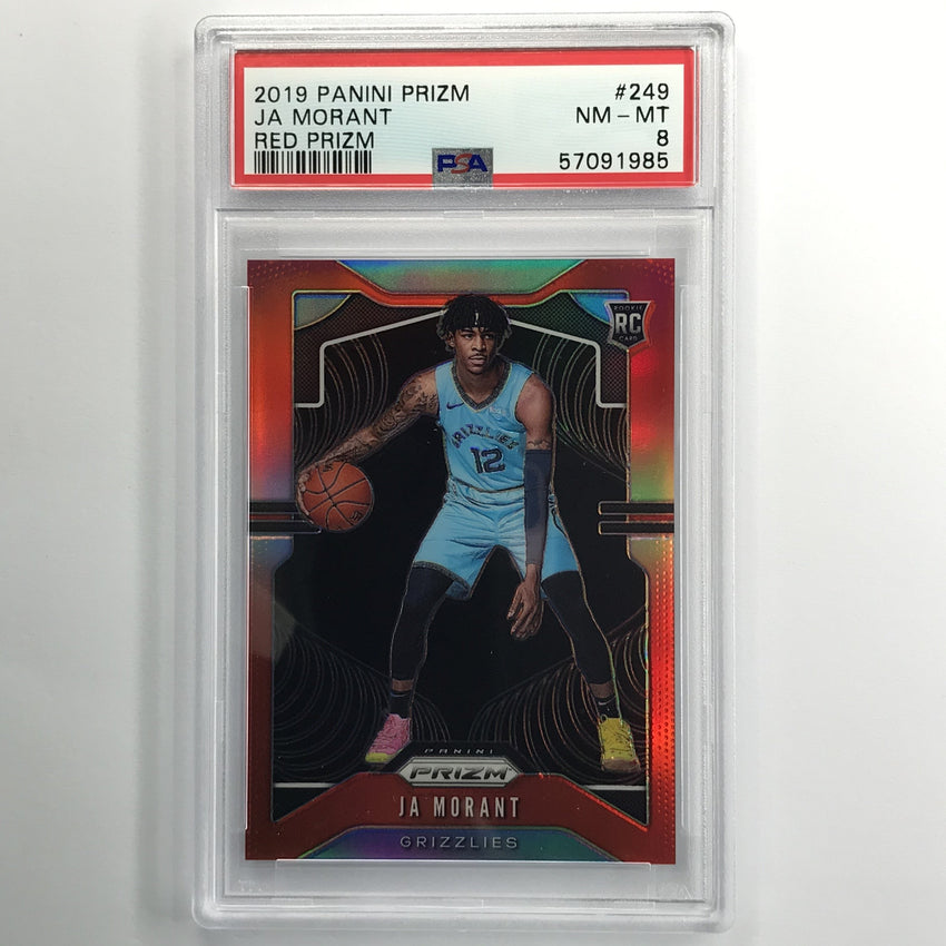 2019-20 Prizm Ja Morant Rookie Red 73/299 PSA 8