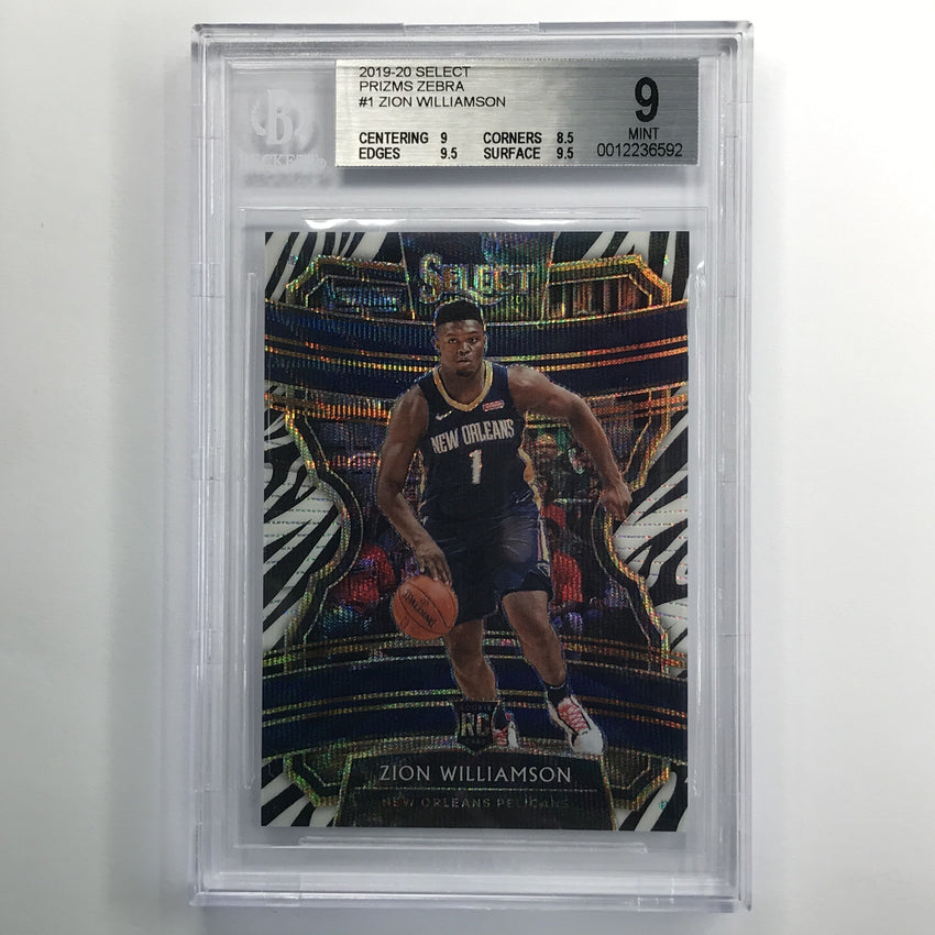 2019-20 Select Zion Williamson Concourse Rookie Zebra Sp No 1 BGS 9 592