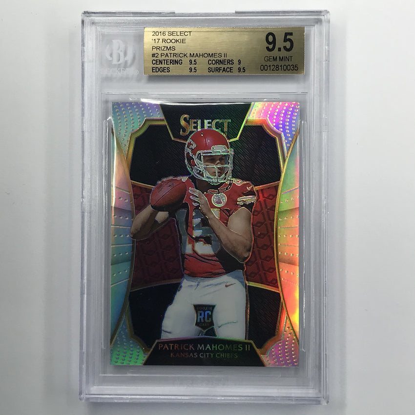 2016 Select Patrick Mahomes Ii Xrc Rookie Silver Prizm No 2 Bgs 9.5 035