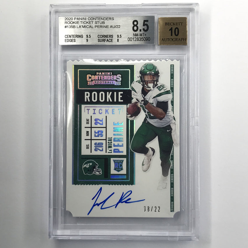 2020 Contenders Lamical Perine Rookie Ticket Stub Auto V 8/22 BGS 8.5/10