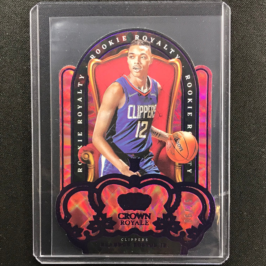 2021-22 Crown Royale Brandon Boston Jr. Rookie Royalty Die-cut Purple 6/25