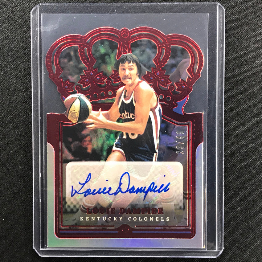 2021-22 Crown Royale Louie Dampier Crown Autographs Die-cut Red 23/49