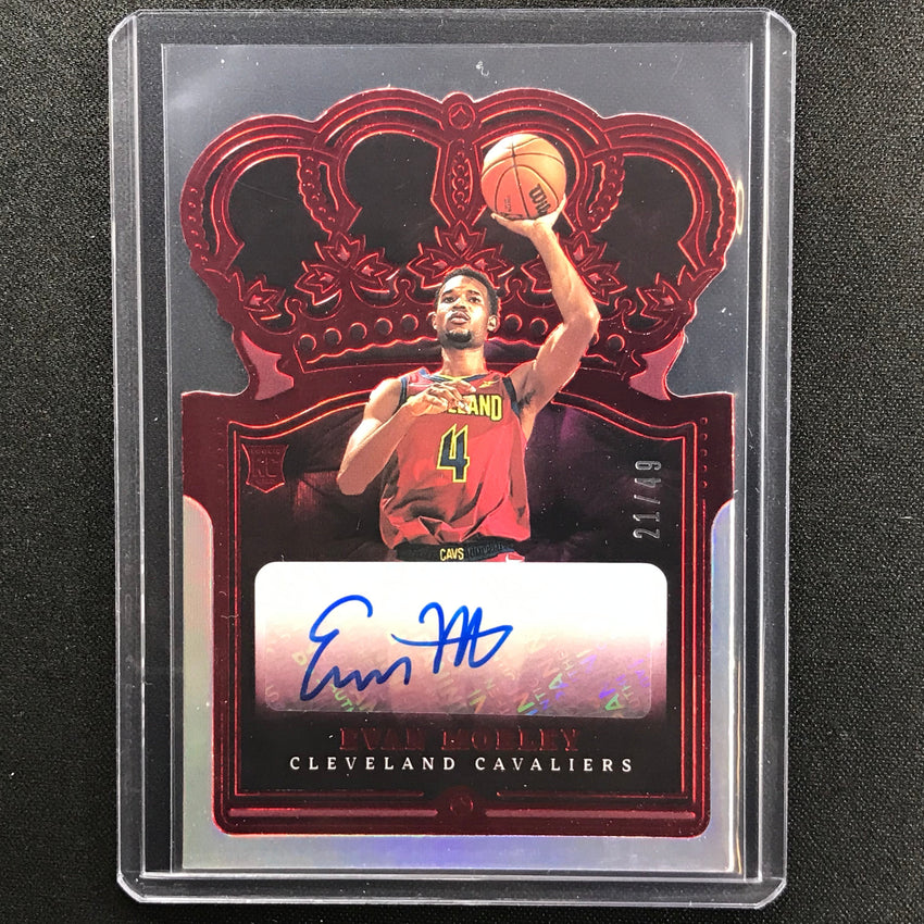 2021-22 Crown Royale Evan Mobley Rookie Crown Autographs Die-cut Red 21/49