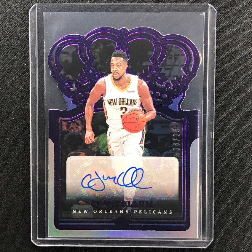 2021-22 Crown Royale Cj Mccollum Crown Autographs Die-cut Purple 13/25
