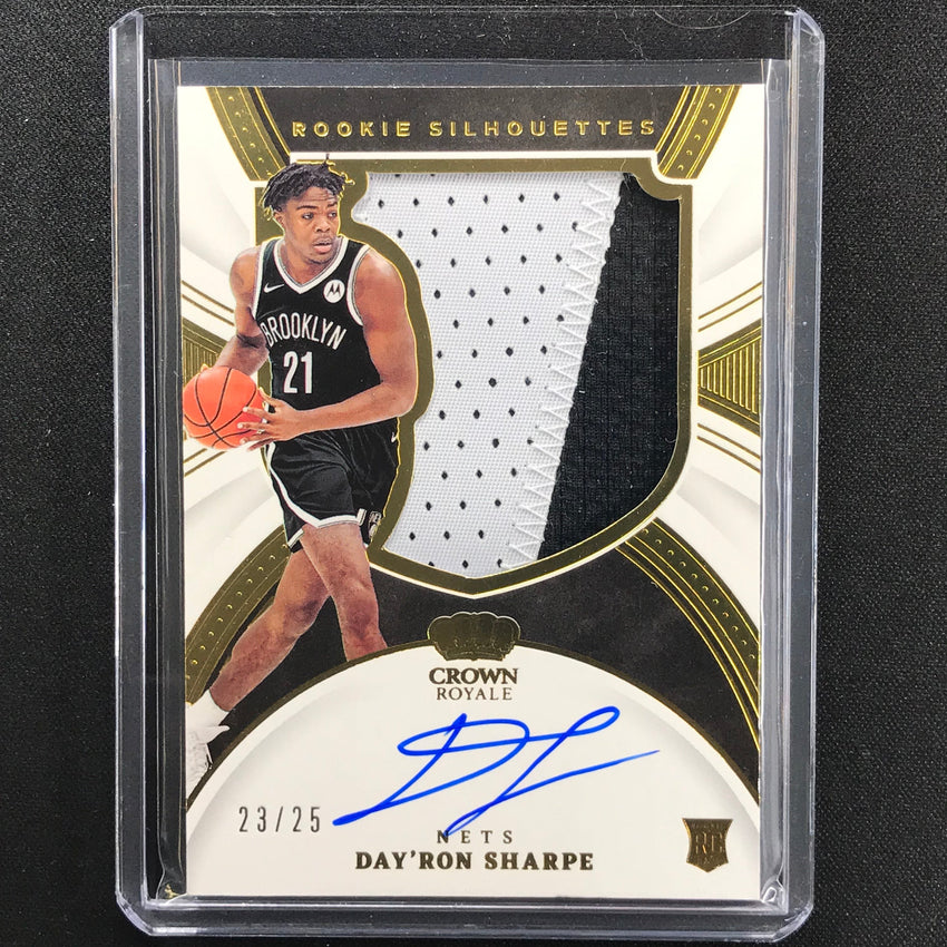 2021-22 Crown Royale Dayron Sharpe Rookie Silhouettes Patch Auto Prime 23/25