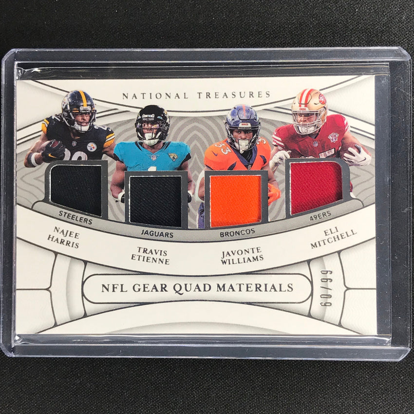 2021 National Treasures Harris Etienne Williams Mitchell Rookie Quad Jersey /99