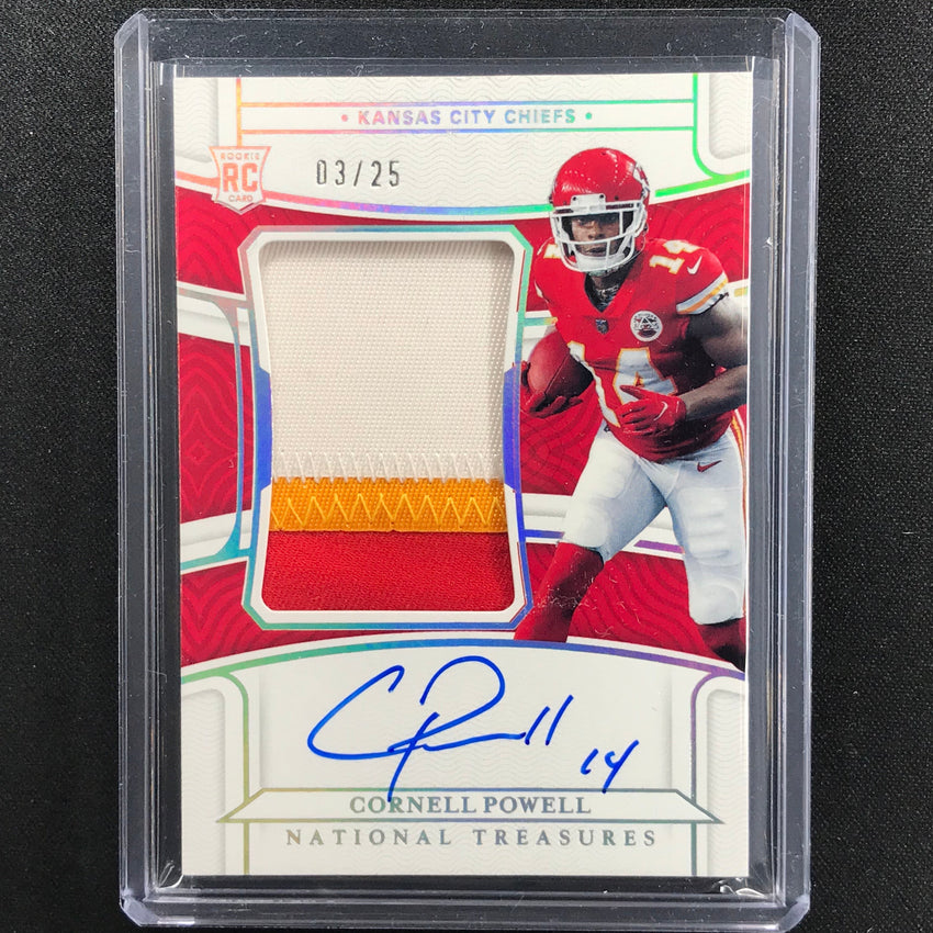 2021 National Treasures Cornell Powell Rookie Patch Autograph Holo Silver 3/25