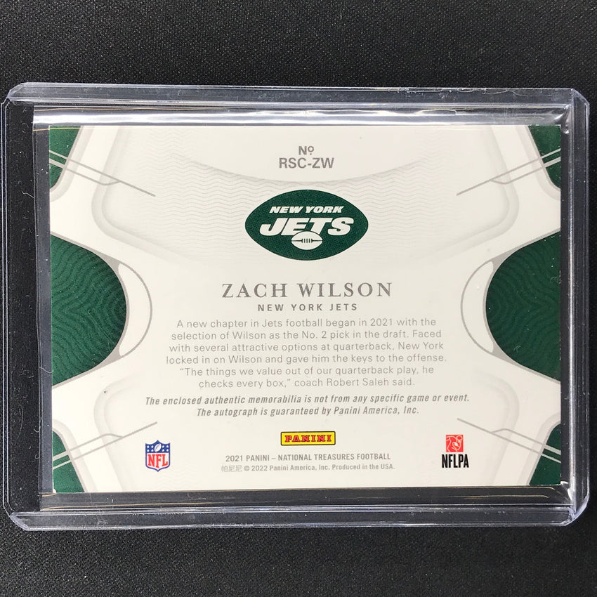 2021 National Treasures Zach Wilson Nfl Gear Signature Rookie Patch Auto 64/99