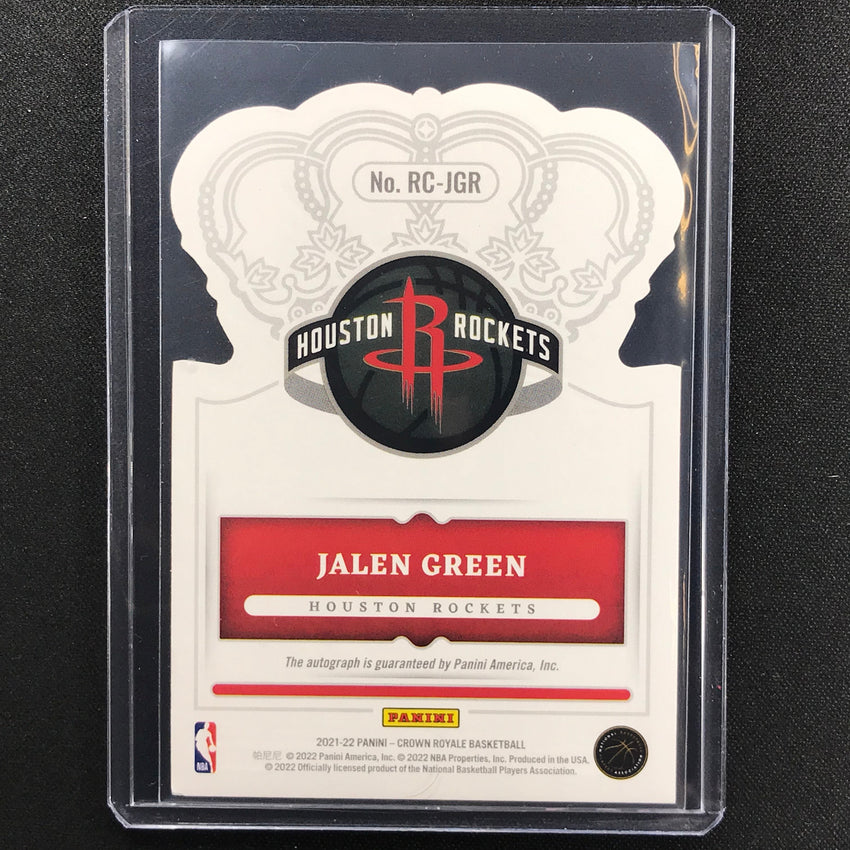 2021-22 Crown Royale Jalen Green Rookie Crown Autographs Die-cut 1/75