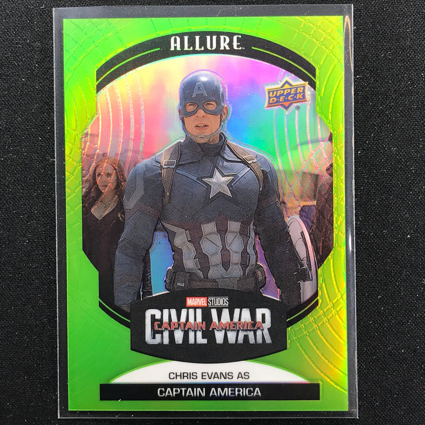 2022 Marvel Allure Chris Evans As Captain America Green Quartz 91/99 No 50
