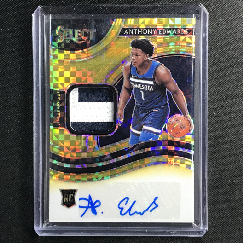 2020-21 Select Anthony Edwards Rookie Patch Auto Gold 6/10