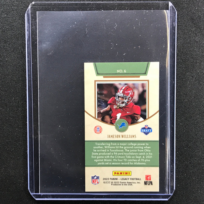 2022 Legacy Jameson Williams Rookie Premium Variation Mini Sapphire 11/20