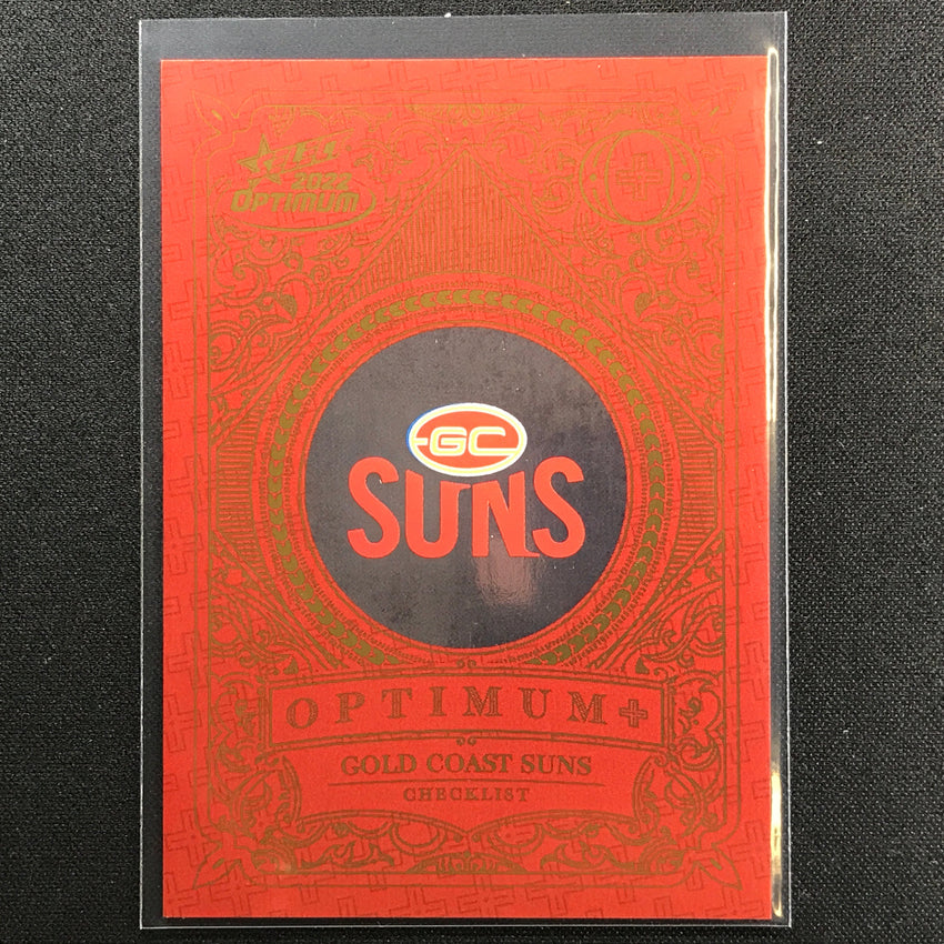 2022 Select Optimum Gold Coast Suns Checklist Optimum+ 30/450