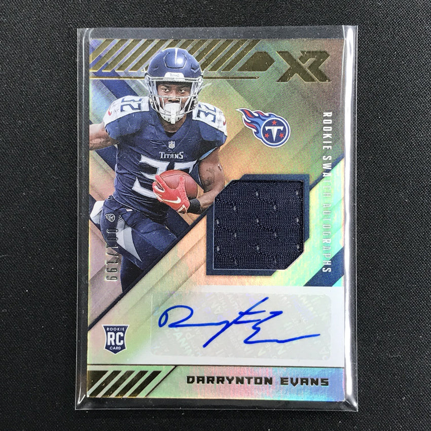 2020 XR Football DARRYNTON EVANS Rookie Swatch Auto 1/199-Cherry Collectables