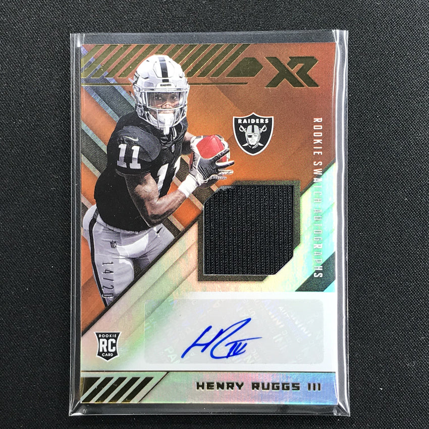 2020 XR Football HENRY RUGGS Rookie Swatch Auto 14/20-Cherry Collectables