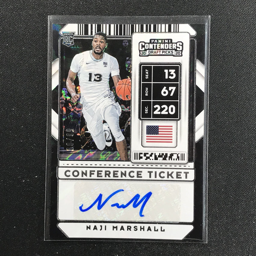 2020 Contenders Draft Picks NAJI MARSHALL Conference Ticket Auto 56/99-Cherry Collectables