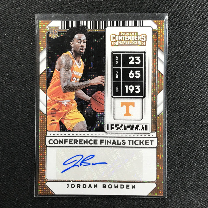2020 Contenders Draft Picks JORDAN BOWDEN Conference Finals Auto 49/75-Cherry Collectables