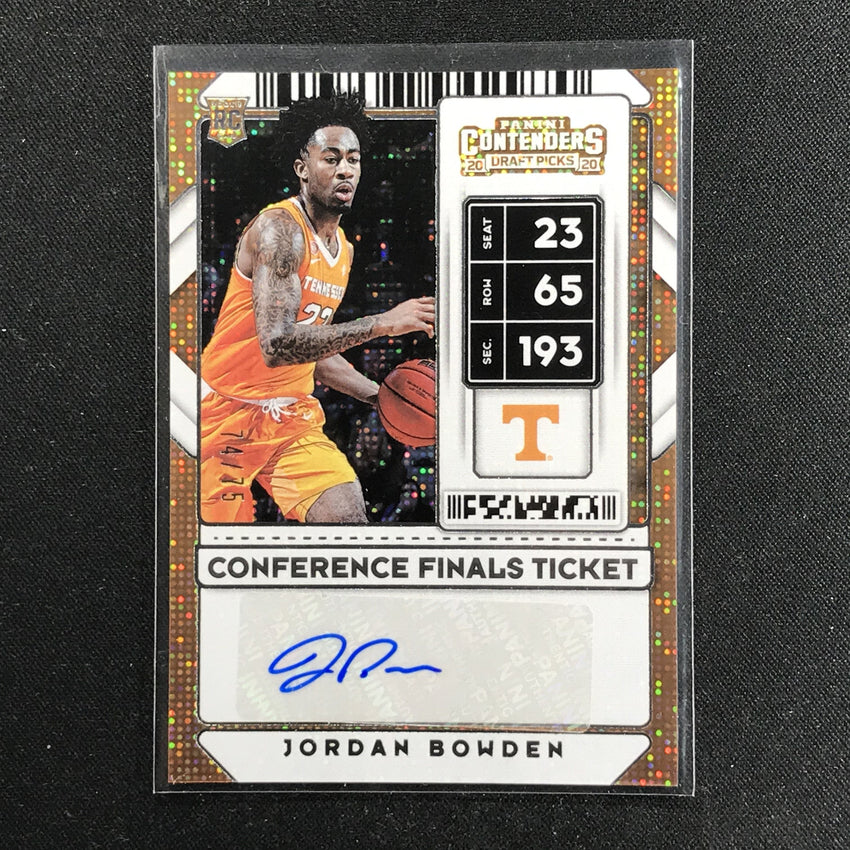 2020 Contenders Draft Picks JORDAN BOWDEN Conference Finals Auto 74/75-Cherry Collectables