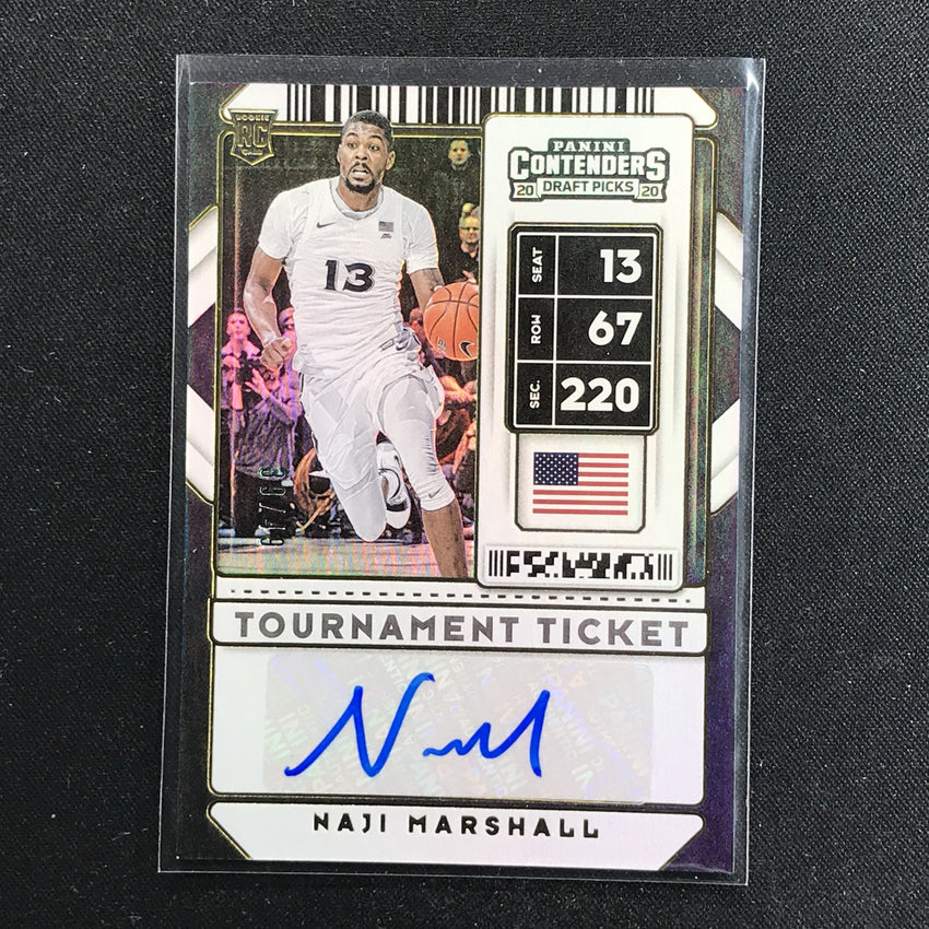 2020 Contenders Draft Picks NAJI MARSHALL Tournament Ticket Auto 39/49-Cherry Collectables