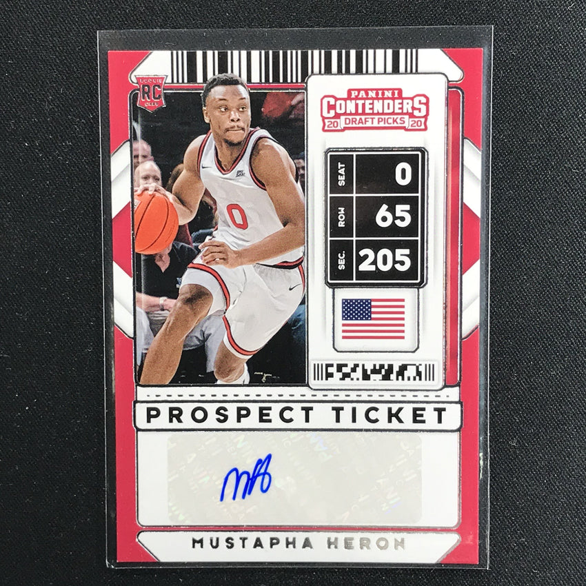 2020 Contenders Draft Picks MUSTAPHA HERON Prospect Ticket Auto #111 (A)-Cherry Collectables