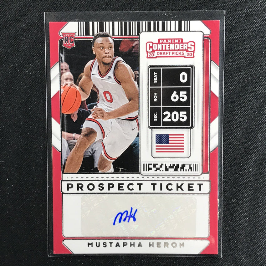 2020 Contenders Draft Picks MUSTAPHA HERON Prospect Ticket Auto #111 (B)-Cherry Collectables