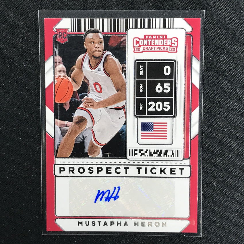 2020 Contenders Draft Picks MUSTAPHA HERON Prospect Ticket Auto #111 (C)-Cherry Collectables