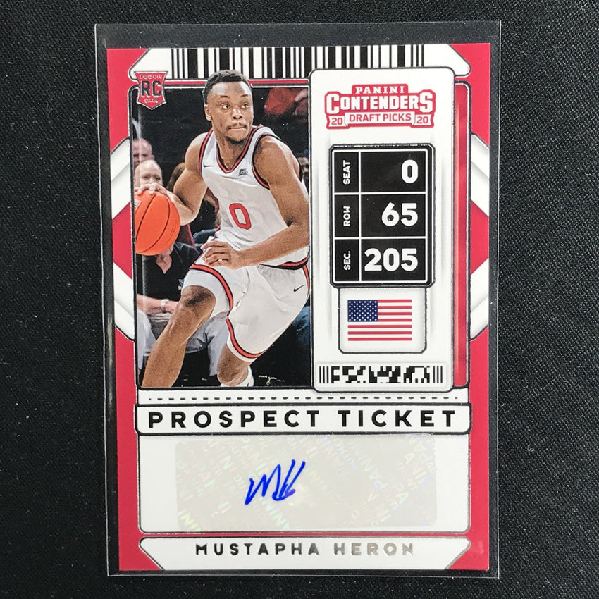 2020 Contenders Draft Picks MUSTAPHA HERON Prospect Ticket Auto #111 (D)-Cherry Collectables