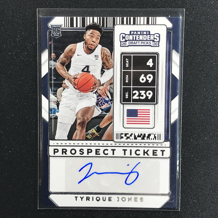 2020 Contenders Draft Picks TYRIQUE JONES Prospect Ticket Auto #118 (C)-Cherry Collectables
