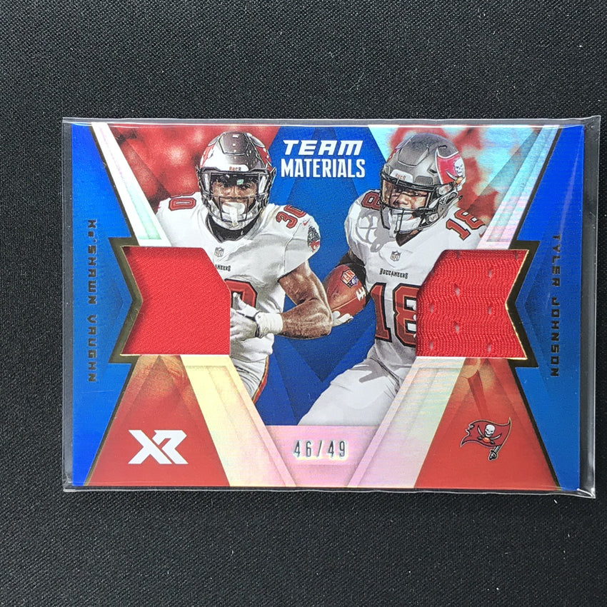 2020 XR Football KE'SHAWN VAUGHN TYLER JOHNSON Team Materials 46/49-Cherry Collectables