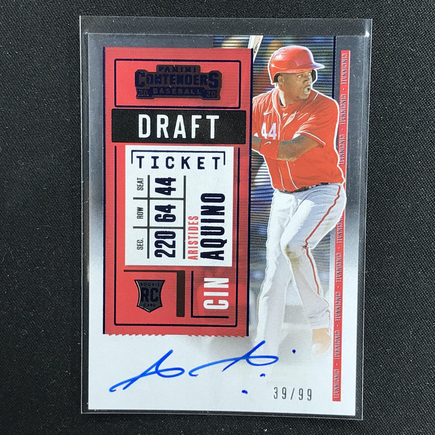 2020 Contenders ARISTIDES AQUINO Draft Ticket Auto Blue 39/99-Cherry Collectables