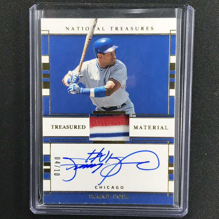 2020 National Treasures SAMMY SOSA Treasured Material Patch Auto 4/10-Cherry Collectables