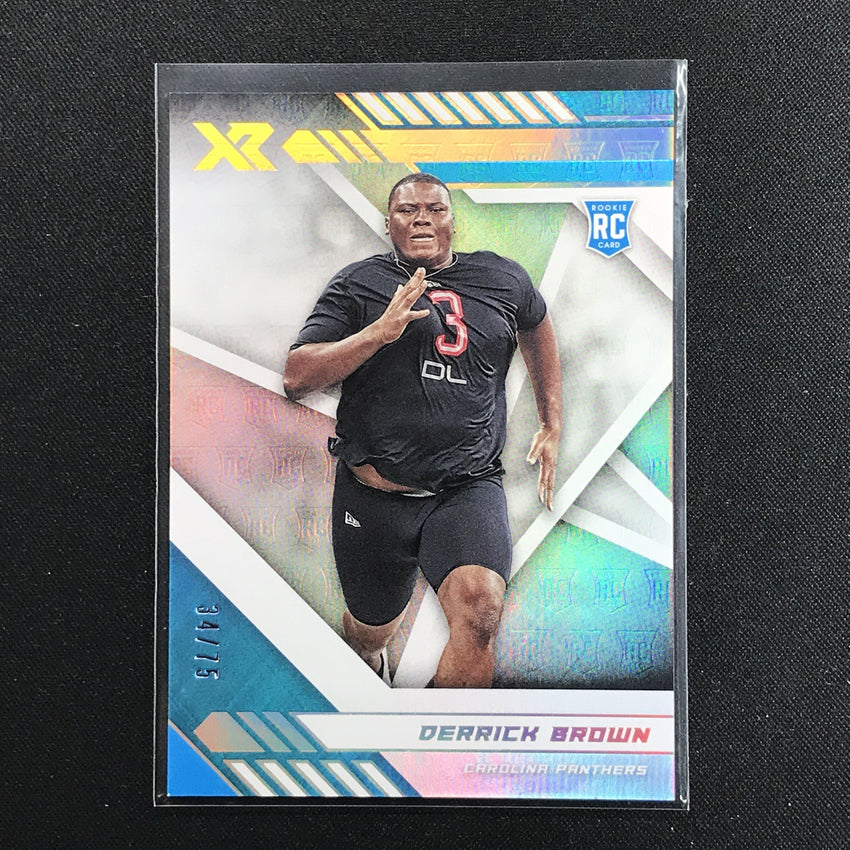 2020 XR Football DERRICK BROWN Rookie White 34/75-Cherry Collectables