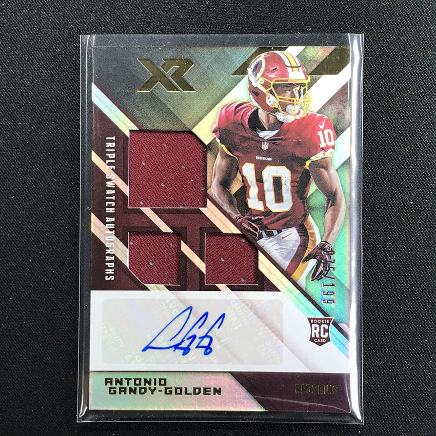 2020 XR Football ANTONIO GANDY GOLDEN Triple Rookie Patch Auto 75/199-Cherry Collectables