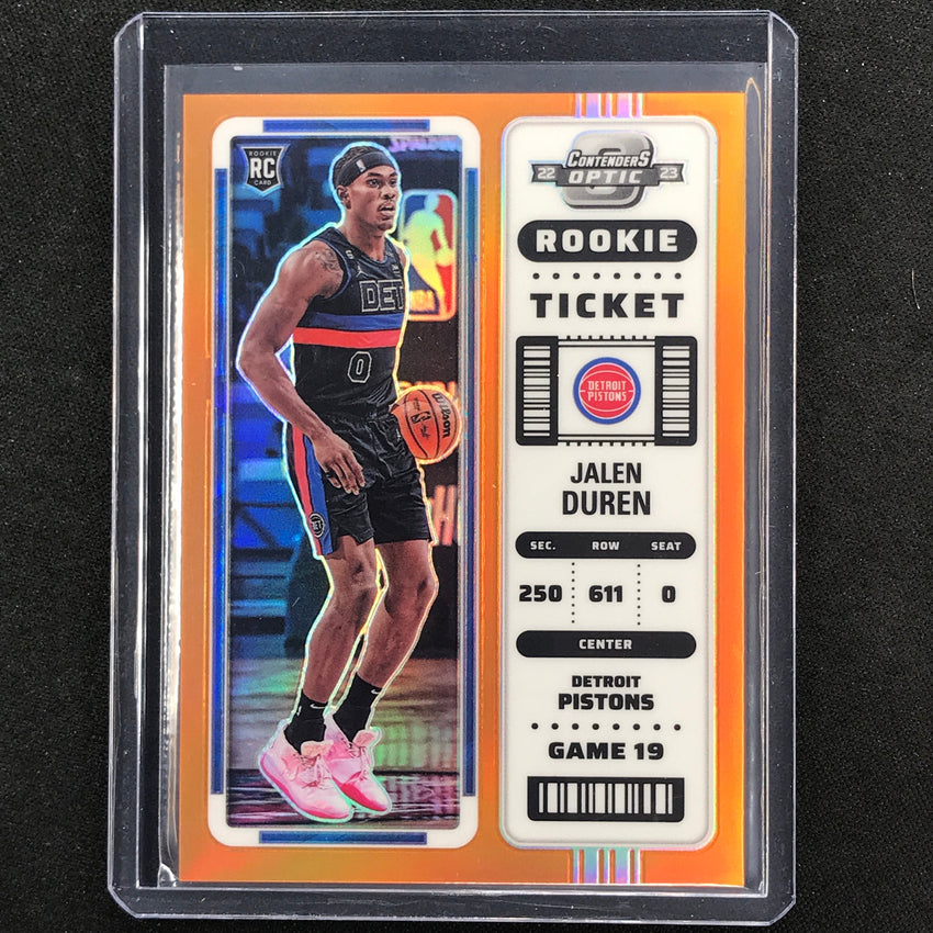 2022-23 Contenders Optic Jalen Duren Rookie Ticket Orange 33/49