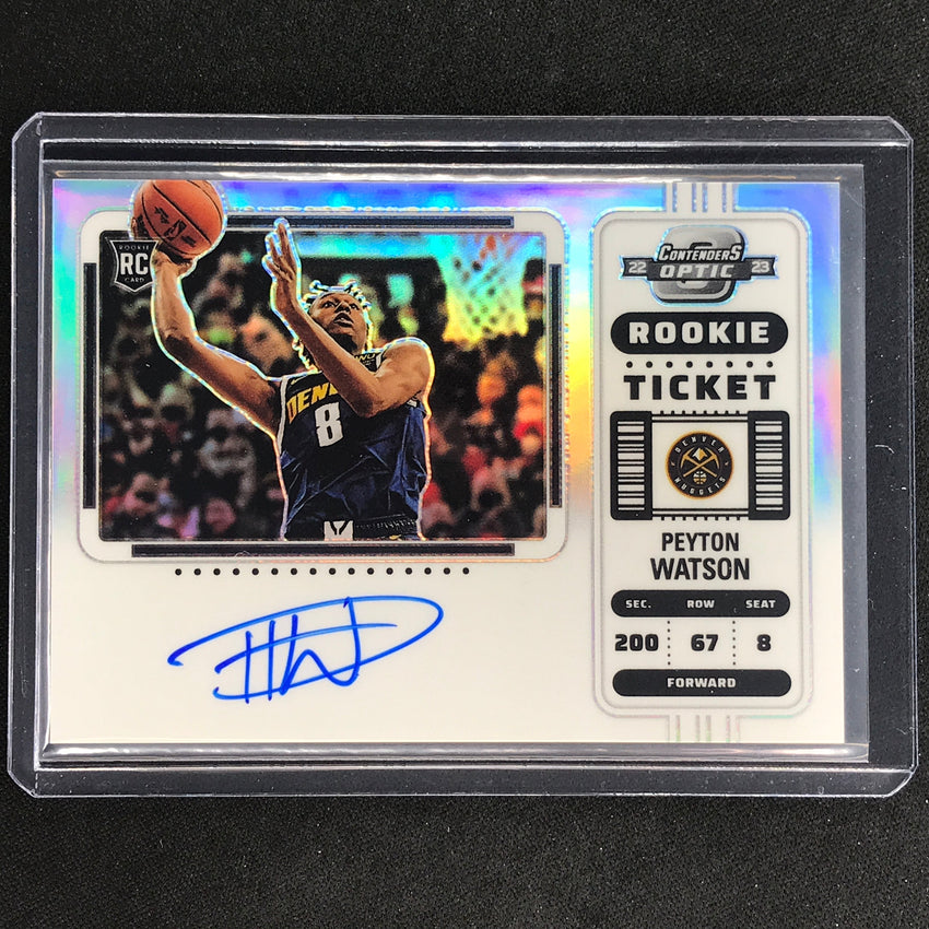 2022-23 Contenders Optic Peyton Watson Variation Rookie Ticket Auto Silver No 101