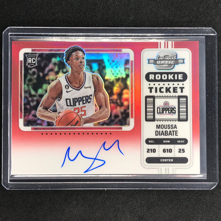 2022-23 Contenders Optic Moussa Diabate Variation Rookie Ticket Auto Red 28/99