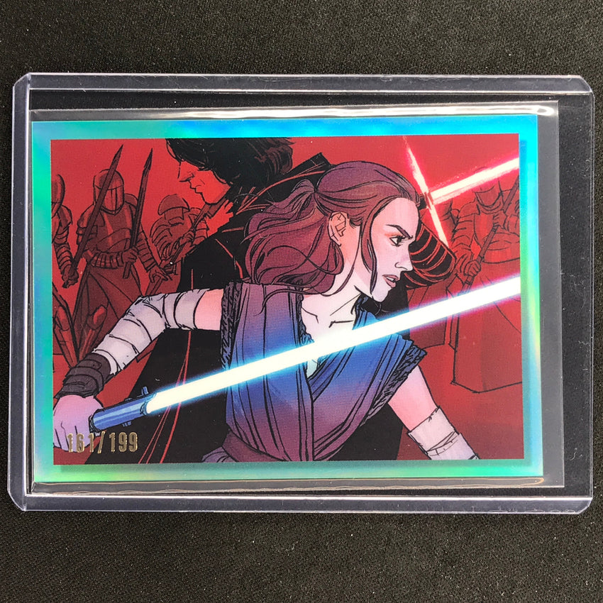 2023 Star Wars Galaxy Chrome Rey And Kylo Ren Women Of Star Wars Aqua 161/199