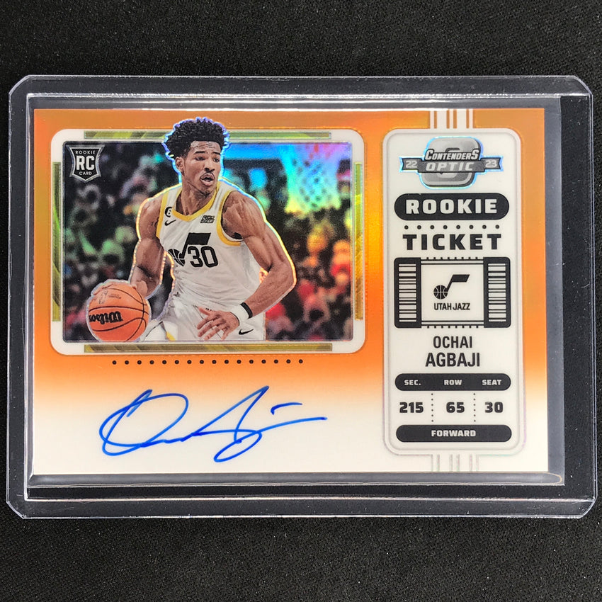 2022-23 Contenders Optic Ochai Agbaji Variation Rookie Ticket Auto Orange 15/25