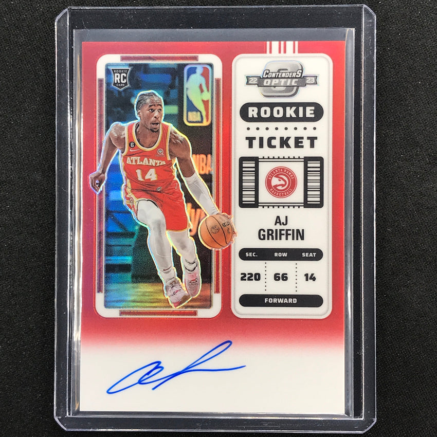 2022-23 Contenders Optic Aj Griffin Rookie Ticket Auto Red 42/99