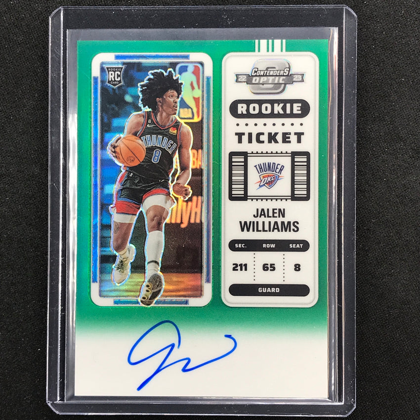 2022-23 Contenders Optic Jalen Williams Rookie Ticket Auto Green 9/75