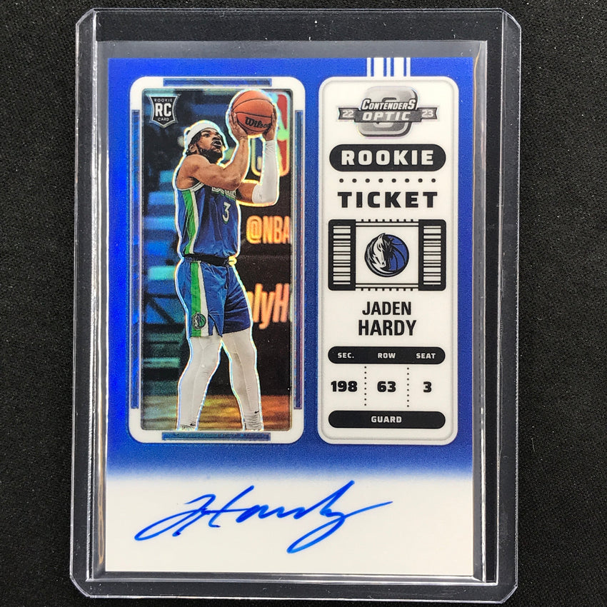2022-23 Contenders Optic Jaden Hardy Rookie Ticket Auto Green 11/75