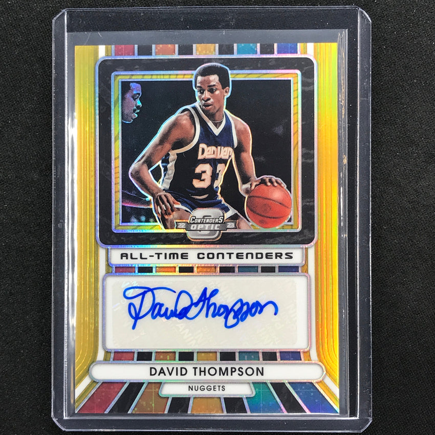2022-23 Contenders Optic David Thompson All-time Contenders Auto Gold 2/10